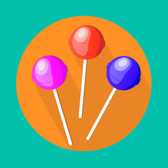 Lollipop candy, icon, flat design. vector illustration