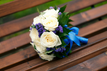 White roses wedding bouquet