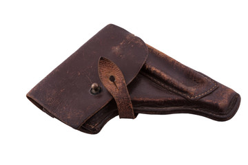 The old scratched holster from the military gun of Makarov of times of the USSR