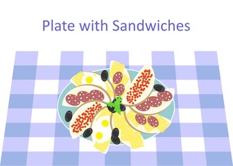 plate with sandwiches