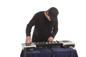 Fototapeta na wymiar DJ with the mixer