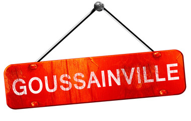 goussainville, 3D rendering, a red hanging sign