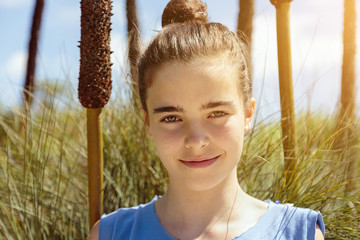 outdoor portrait of a teenage girl