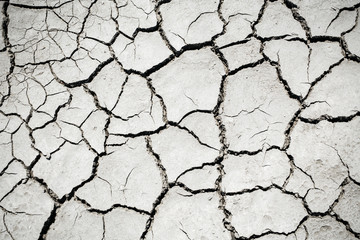 Cracked soil ground