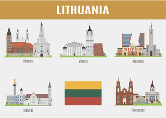 Famous Places Lithuanian cities - obrazy, fototapety, plakaty
