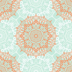 Seamless background. Vector circular ornament. Mandala.
