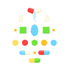 Medicine colorful pills
