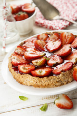 Strawberry and almond tart