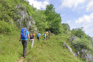 Obraz premium Wandern im Bergland