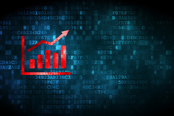 Advertising concept: Growth Graph on digital background