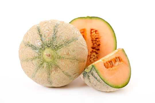 fresh melon on white background