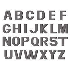 Set Alphabet Vector Font. Type letters of gray