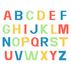 Alphabet vector fonts. Printed colorful letters