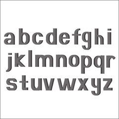Set Alphabet Vector Font. Type letters of gray