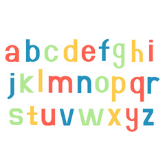 Alphabet vector fonts. Printed colorful letters