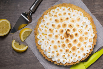 tart with lemon and Italian meringue