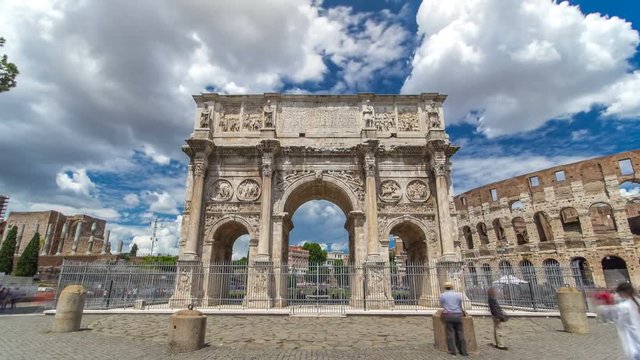 Arch of Constantine timelapse hyperlapse, Rome, Italy.