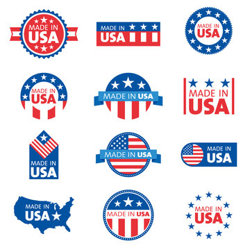 Vector set of made in the USA labels
