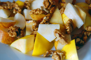 Diet, healthy fruit salad in bowl - healthy breakfast, weight loss concept