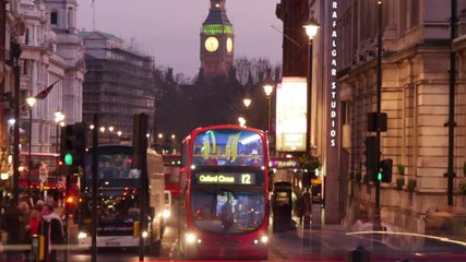 Seen the big red buses of London the famous double decker bus in the city of London