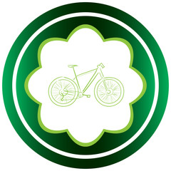 Green icon with bicycle