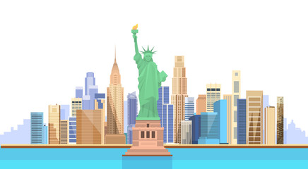 Liberty Statue United States New York City View © mast3r