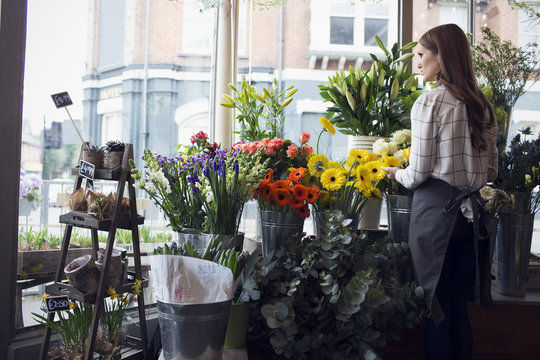 Female Florists At Work In Shop