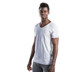 Handsome black man posing