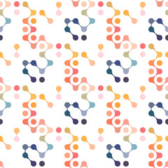 multicolor molecules seamless pattern vector eps10