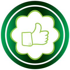 Green icon with like contour