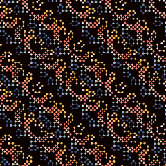 multicolor molecules seamless pattern vector eps10 on black background