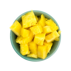 Fresh chunks of pineapple in a bowl