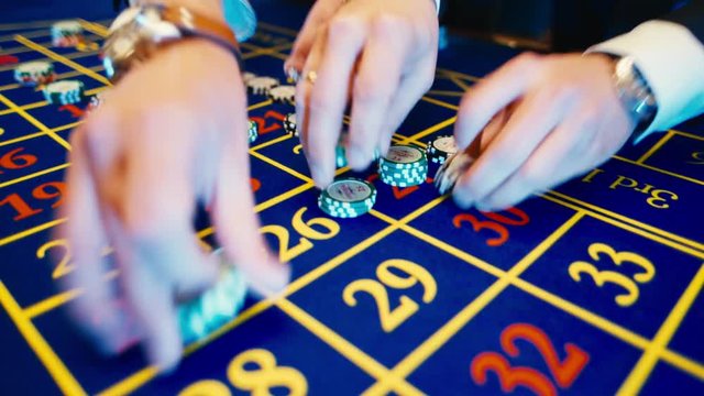 Betting chips - Casino Roulette People playing Roulette in a Casino, S-Log
