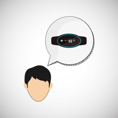 Wearable technology design. wireless icon. Flat illustration  , vector