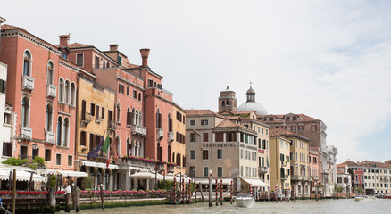 Fototapeta na wymiar Waterfront on Grand-Canal Venice. May 2016