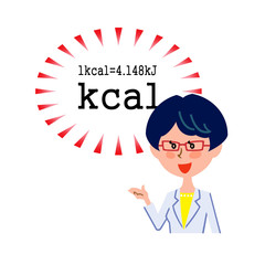 カロリーについて説明する白衣の女性