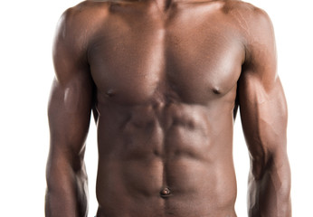Fototapeta premium Handsome black man with athletic body posing