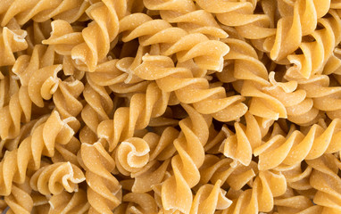 Fusilli whole wheat organic pasta close view