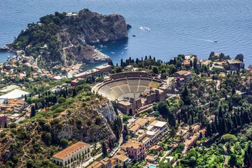 Rolgordijnen Greek Theatre of Taormina Sicily © michele_ponzio