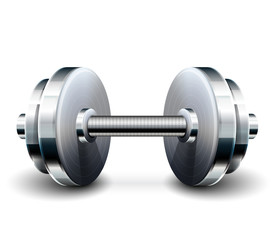 Obraz na płótnie Canvas Metallic barbell for workout, bodybuilding, and sports