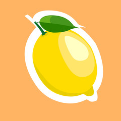 Lemon slice flat vector illustration.