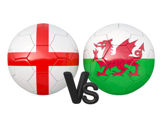England / Wales soccer game 3d illustration