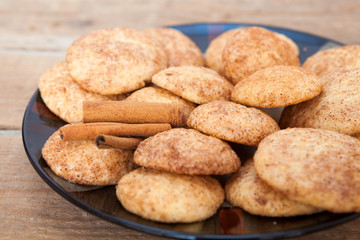 Snickerdoodle cookies with cinnamon