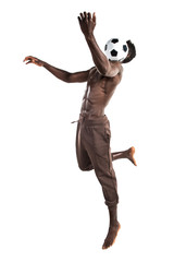 Fototapeta premium Black man playing football