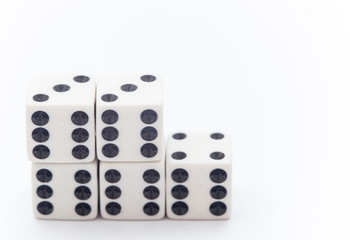 Dice on the white background, Dice isolation