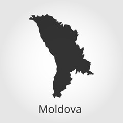 Moldova map icon. Vector illustration.