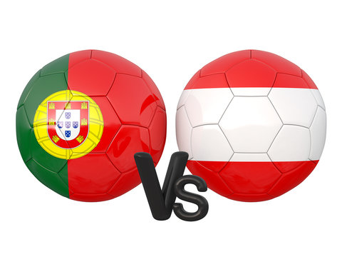 Portugal / Austria soccer game 3d illustration