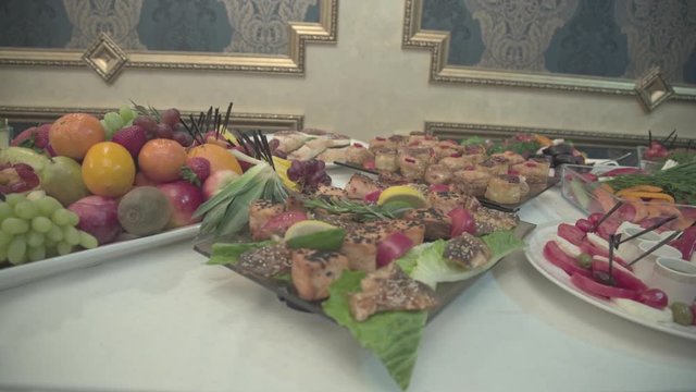 buffet, table, food, Banquet, fruit, meat, S-Log