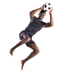 Black man playing football