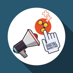 Digital marketing design. Ecommerce icon. Isolated illustration , vector